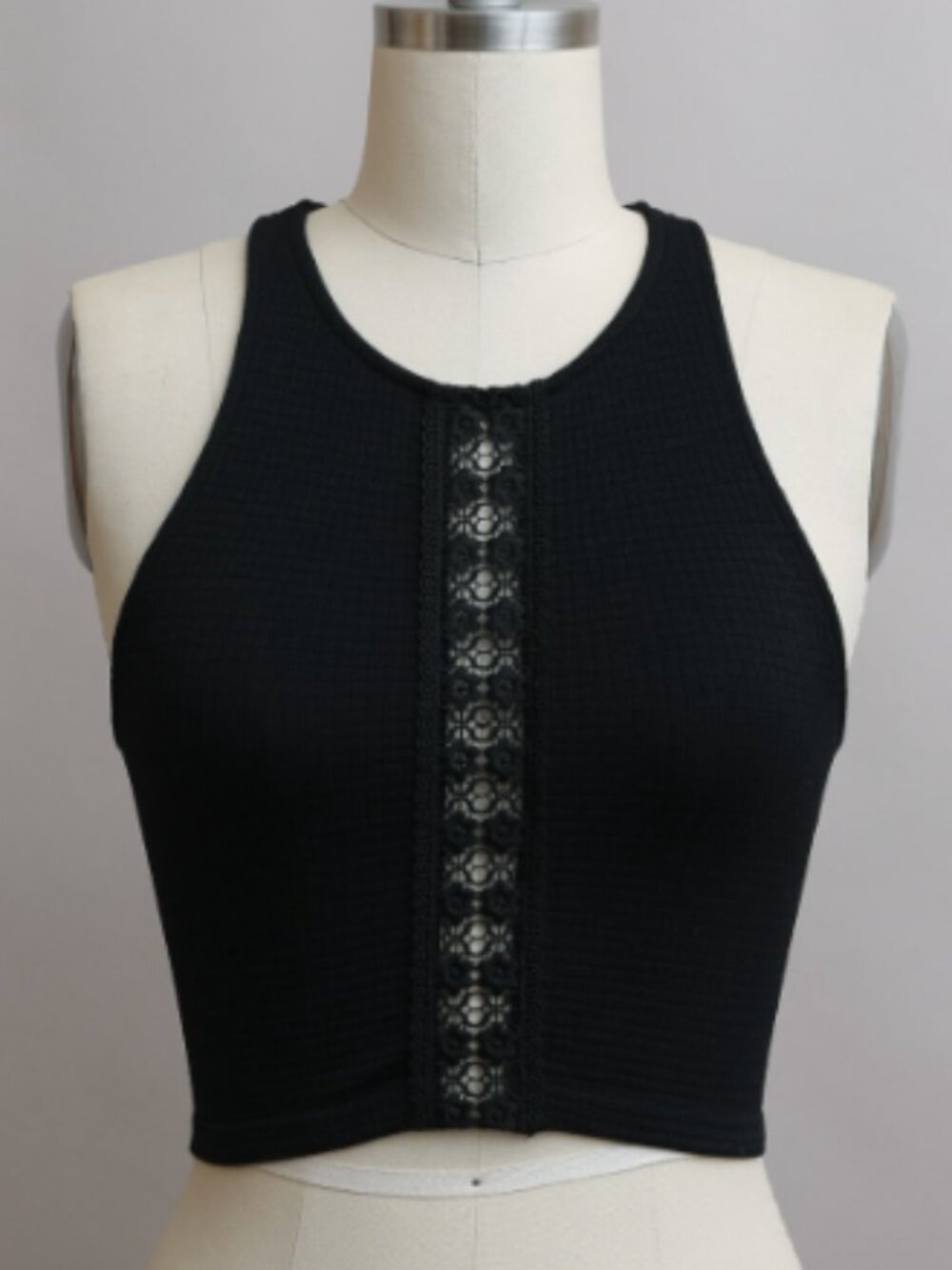 NWT Grid Texture Lace Brami Black Size XS/S